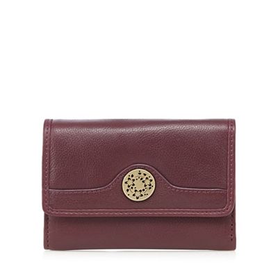 Purple leather floral charm purse
